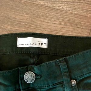 Loft dark green cropped pants size 0/25